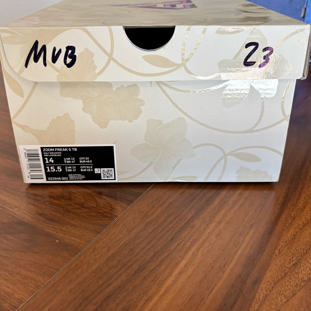 NEW Men's Size 14 Nike Zoom Freak 5 TB Wolf Grey White Basketball Giannis Shoes - Picture 11 of 12